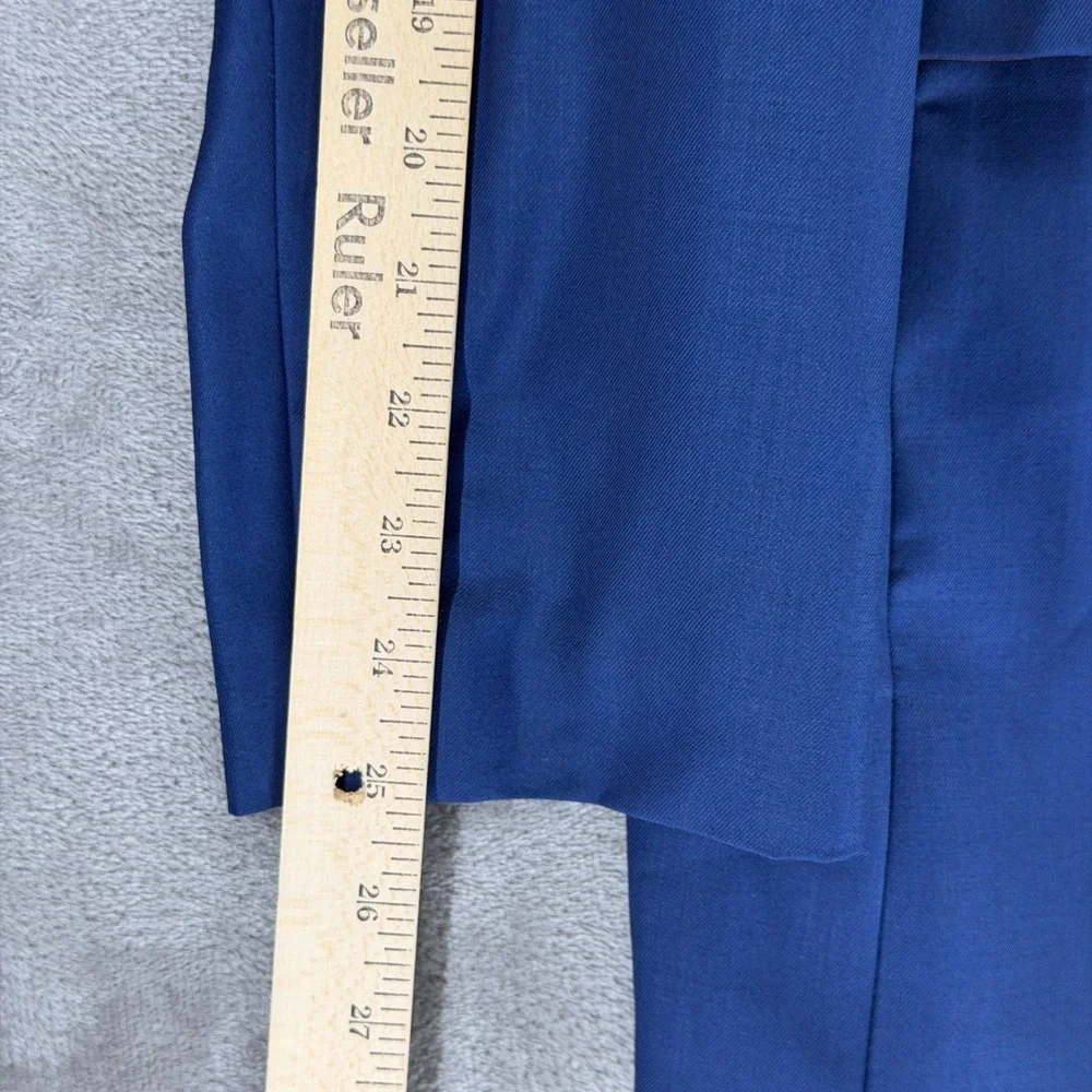 Fellini Uomo Mens Slim Fit Blazer Blue Super 140s Two Button Jacket 46R New